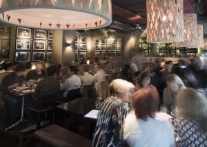 Dinner time in the restaurant - buzzy atomsphere